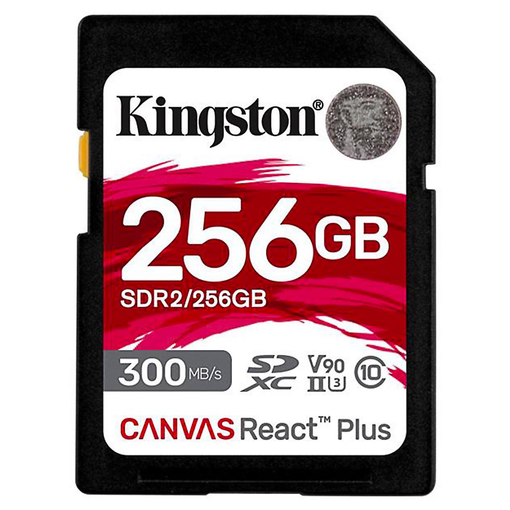 SDカード 256GB UHS-II SDXC Kingston キングストン Canvas React Plus U3 V90 8K 4K R:300MB/s W:260MB/s 海外リテール SDR2/256GB ◆宅