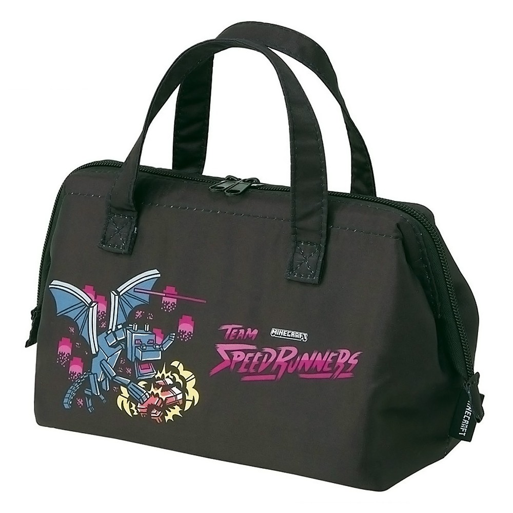 がま口型ランチバッグ Minecraft マインクラフト Team Mascots SKATER スケーター 2段 Wファスナー アルミ蒸着素材 サイズ160×220×マチ120mm 723377-KGA1 ◆メ