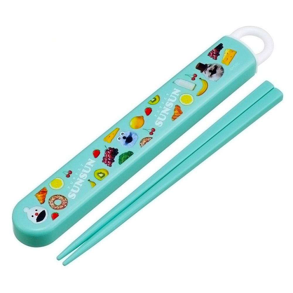 弁当用箸 パペットスンスン スライド箸＆箸箱セット SKATER スケーター 子供 箸16.5cm スライド式 ストッパー付 名前シール付 727900-ABS2AM ◆メ