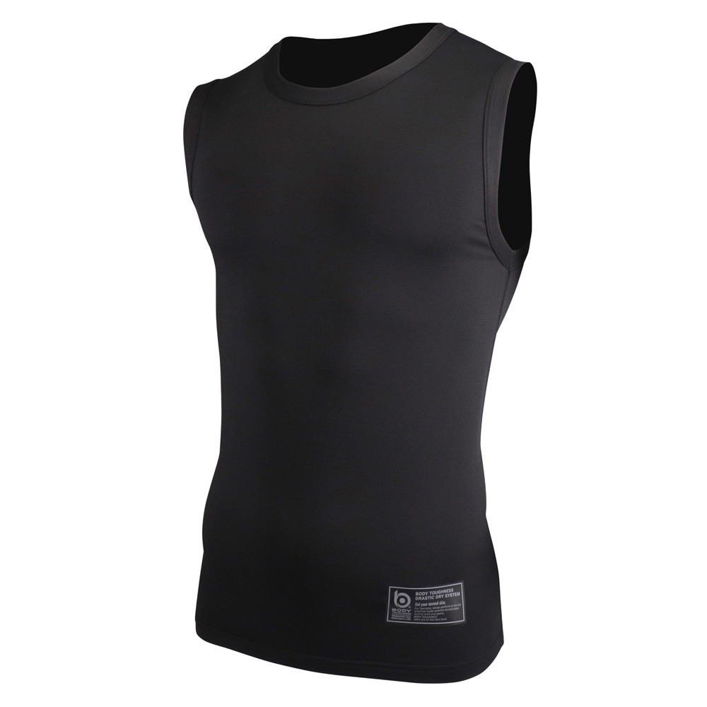 クルーネックシャツ ドラスティックドライ ノースリーブ JW-580 ブラック Mサイズ OTAFUKU おたふく手袋 オールシーズン用 インナー 吸水速乾 メンズ JW-580-11-M ◆メ