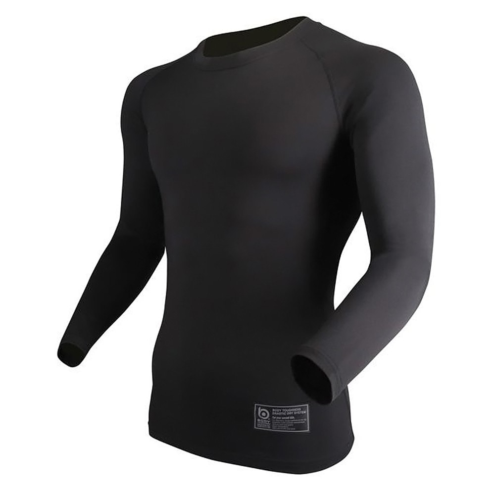 クルーネックシャツ ドラスティックドライ ロングスリーブ JW-582 ブラック Lサイズ OTAFUKU おたふく手袋 オールシーズン用 インナー 吸水速乾 メンズ JW-582-11-L ◆メ
