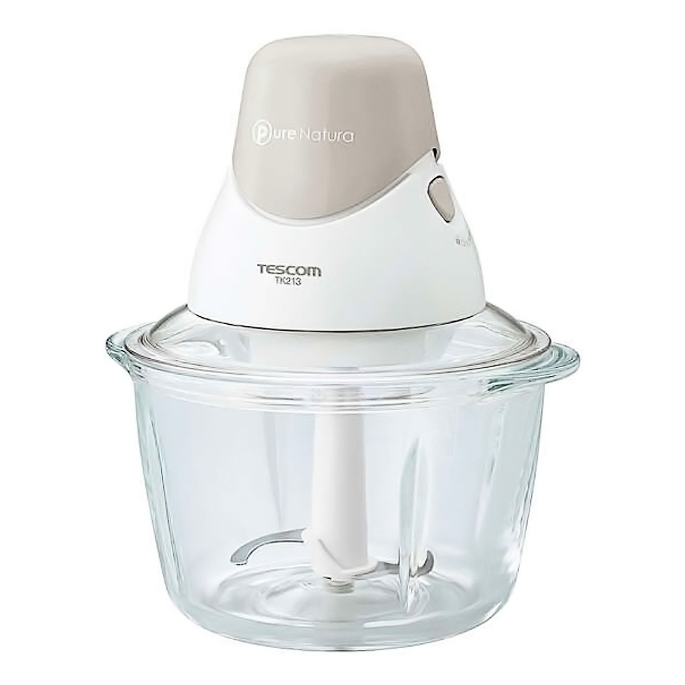 フードプロセッサー みじん切り TK213 TESCOM テスコム 大根おろし バター作り きざむ まぜる おろす 電動 ガラスボトル コンパクト ホワイト TK213-W ◆宅