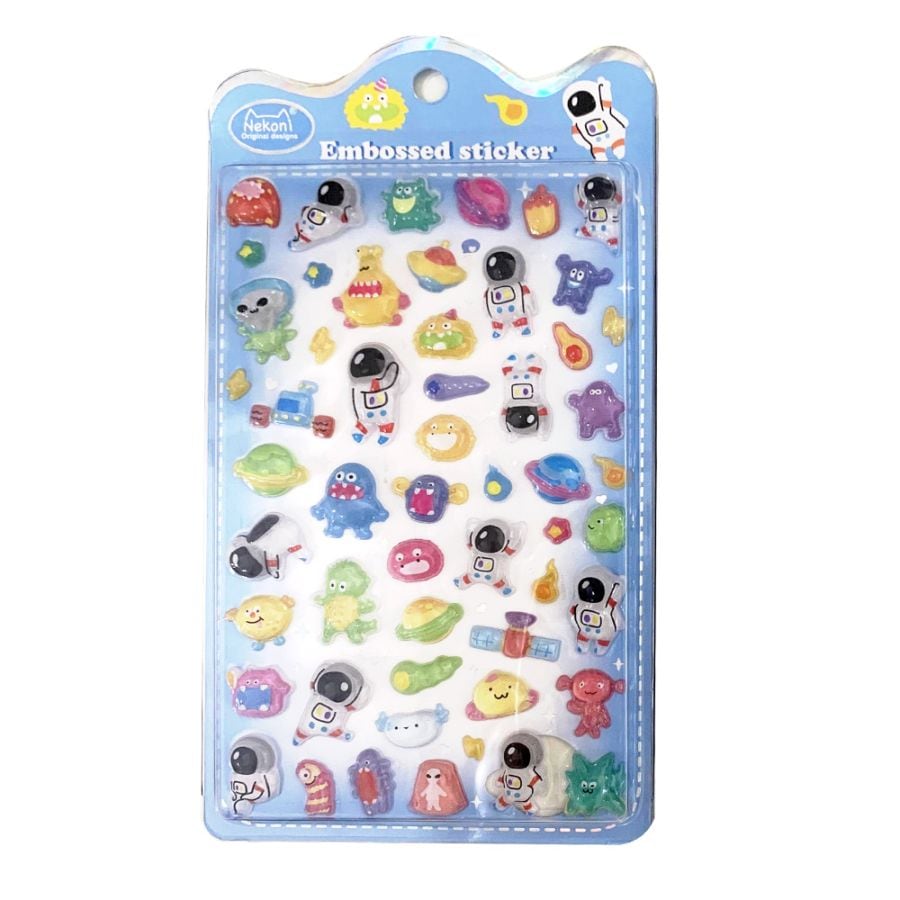 シール 立体 ボンボンシール ドロップシール 宇宙飛行士 51425 NEKONI 3D Sticker スマホ ステッカー デコレーション かわいい 女の子 シール帳 交換 MNS-51425 ◆メ