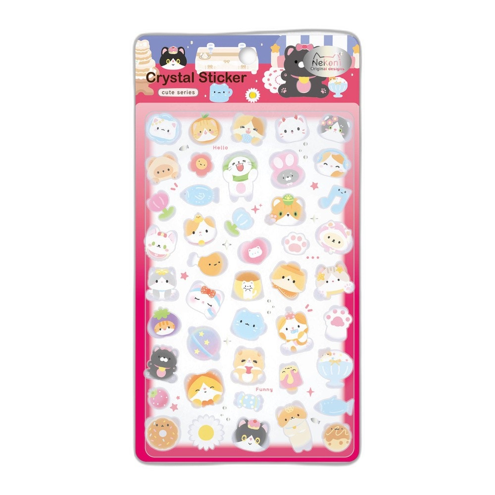 シール 立体 ボンボンシール ドロップシール ネコ2 猫 51548 NEKONI 3D Sticker スマホ ステッカー デコレーション かわいい 女の子 シール帳 交換 MNS-51548 ◆メ