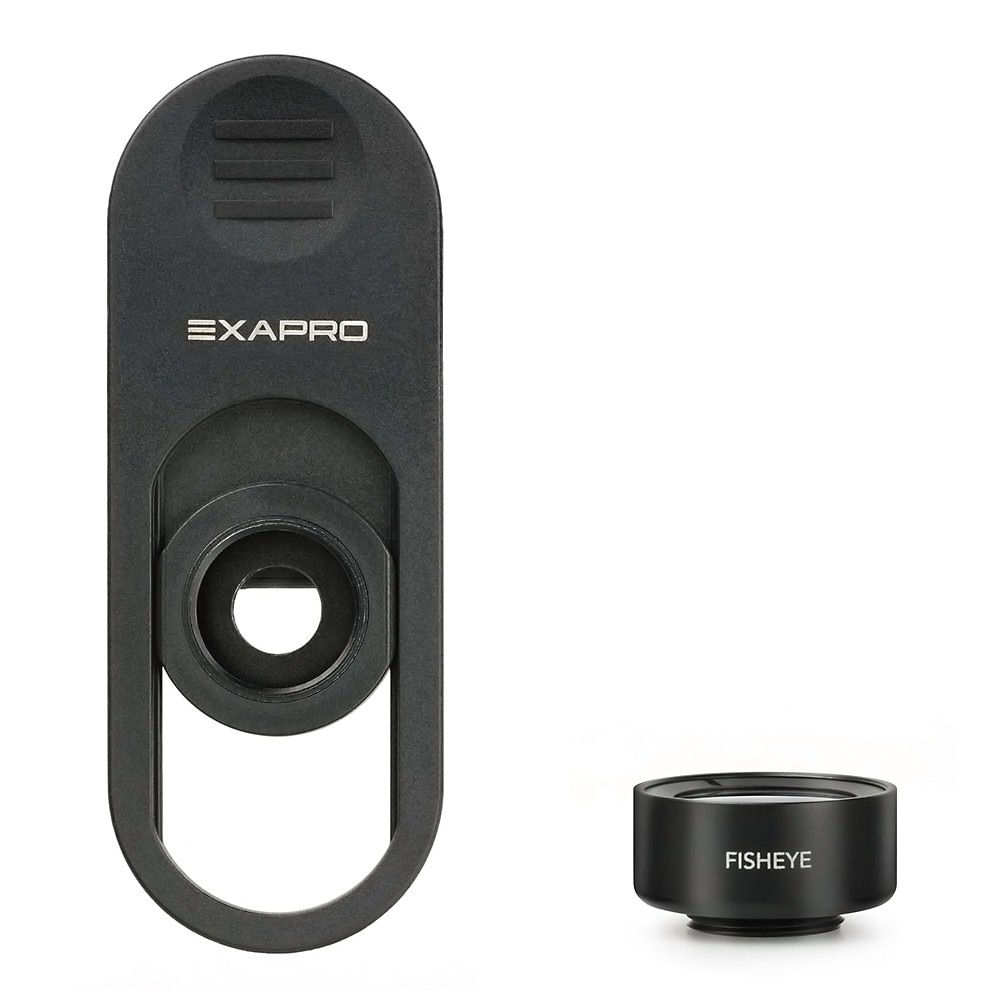 スマホ用クリップレンズ フィッシュアイ 魚眼 画角210度 EXAPRO Kenko ケンコートキナー スマホ タブレット 可動式(スライド式) 金属製 ブラック EXP-CLFE ◆コ