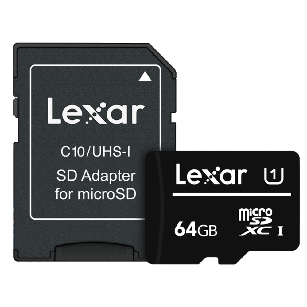 マイクロSDカード 64GB microSDXC Lexar レキサー CLASS10 UHS-I U1 R:80MB/s SDアダプタ付 海外リテール LMS0C10064G-BNANJ ◆メ