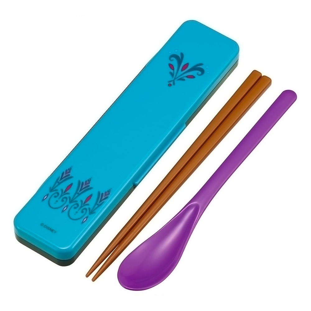 弁当用箸 アナと雪の女王 エルサ ドレス 音のならないコンビセット SKATER スケーター 子供 箸/スプーン18cm すべり止め加工(箸先端) 収納ケース 728198-CCS3SA ◆メ