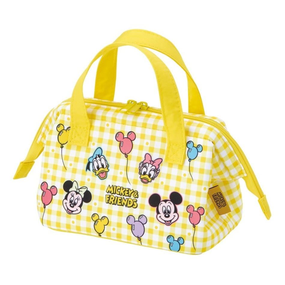 がま口型ランチバッグ 小さめ ミッキー＆フレンズ バルーン SKATER スケーター 子供 2段タイプ Wファスナー アルミ蒸着素材(内側) サイズ180×115×135mm 734410-KGA0 ◆メ