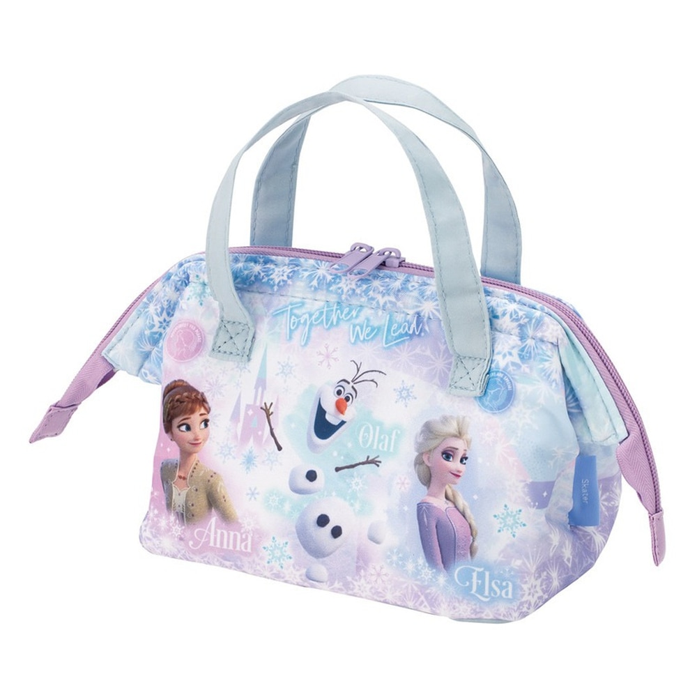がま口型ランチバッグ 小さめ アナと雪の女王 26 SKATER スケーター 子供 2段タイプ Wファスナー アルミ蒸着素材(内側) サイズ180×115×135mm 734540-KGA0 ◆メ