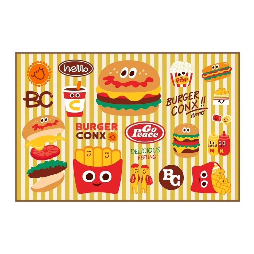 レジャーシート バーガーコンクス HELLO Sサイズ 1人用 遠足 ピクニック 防水 SKATER スケーター 子供 かわいい コンパクト サイズ90×60cm 725784-VS1 ◆メ