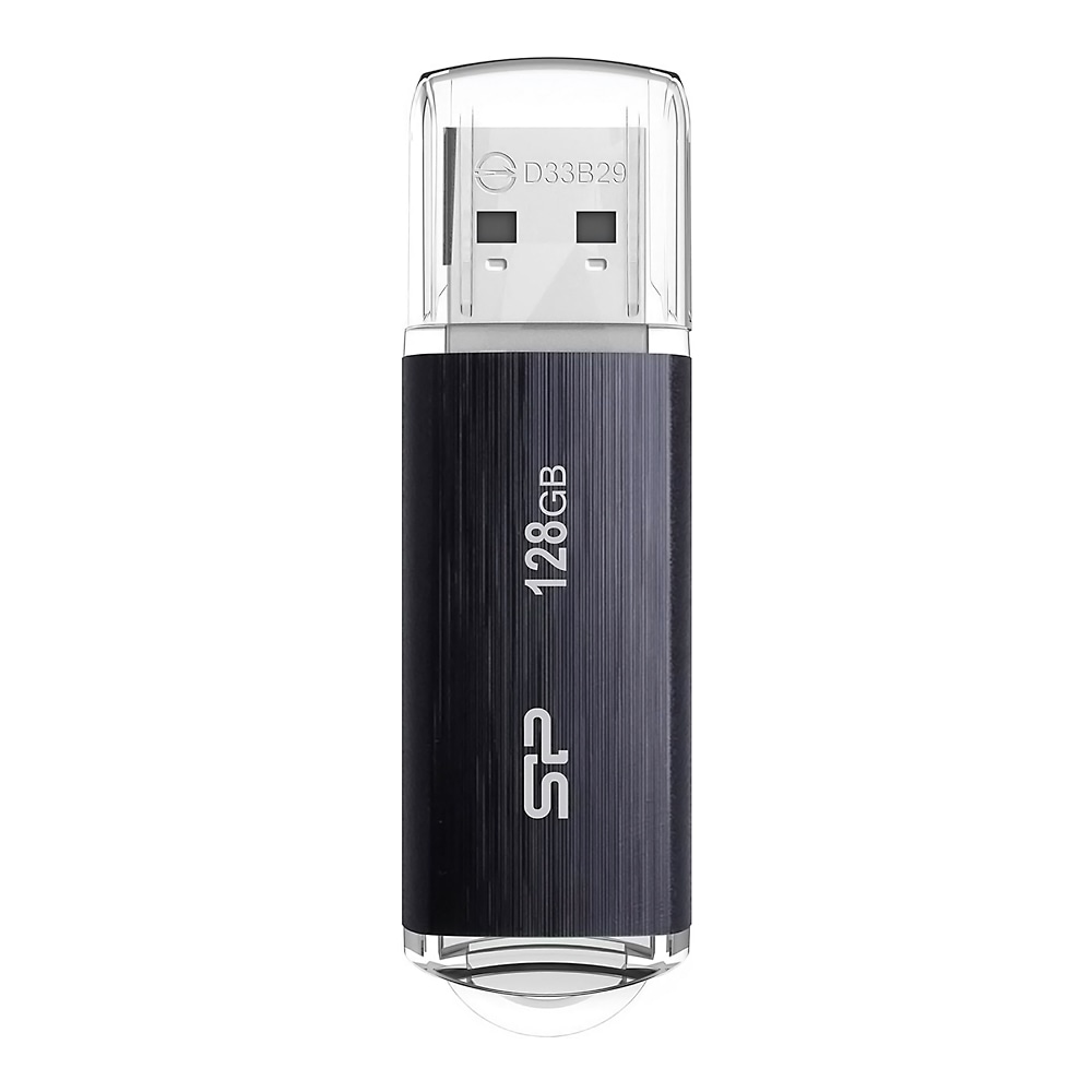 USBメモリ 128GB USB3.1 Gen1 SiliconPower シリコンパワー Blaze B02 USB-A キャップ式 ブラック SP128GBUF3B02V1K ◆メ