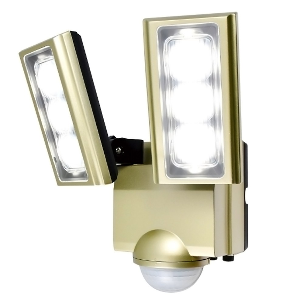 LEDセンサーライト 屋外用 防犯ライト LED2灯 2200lm ELPA エルパ 朝日電器 防水(IP45 防噴流形) 自動点灯 ダブルセンサー AC100V ESL-ST1202AC ◆宅
