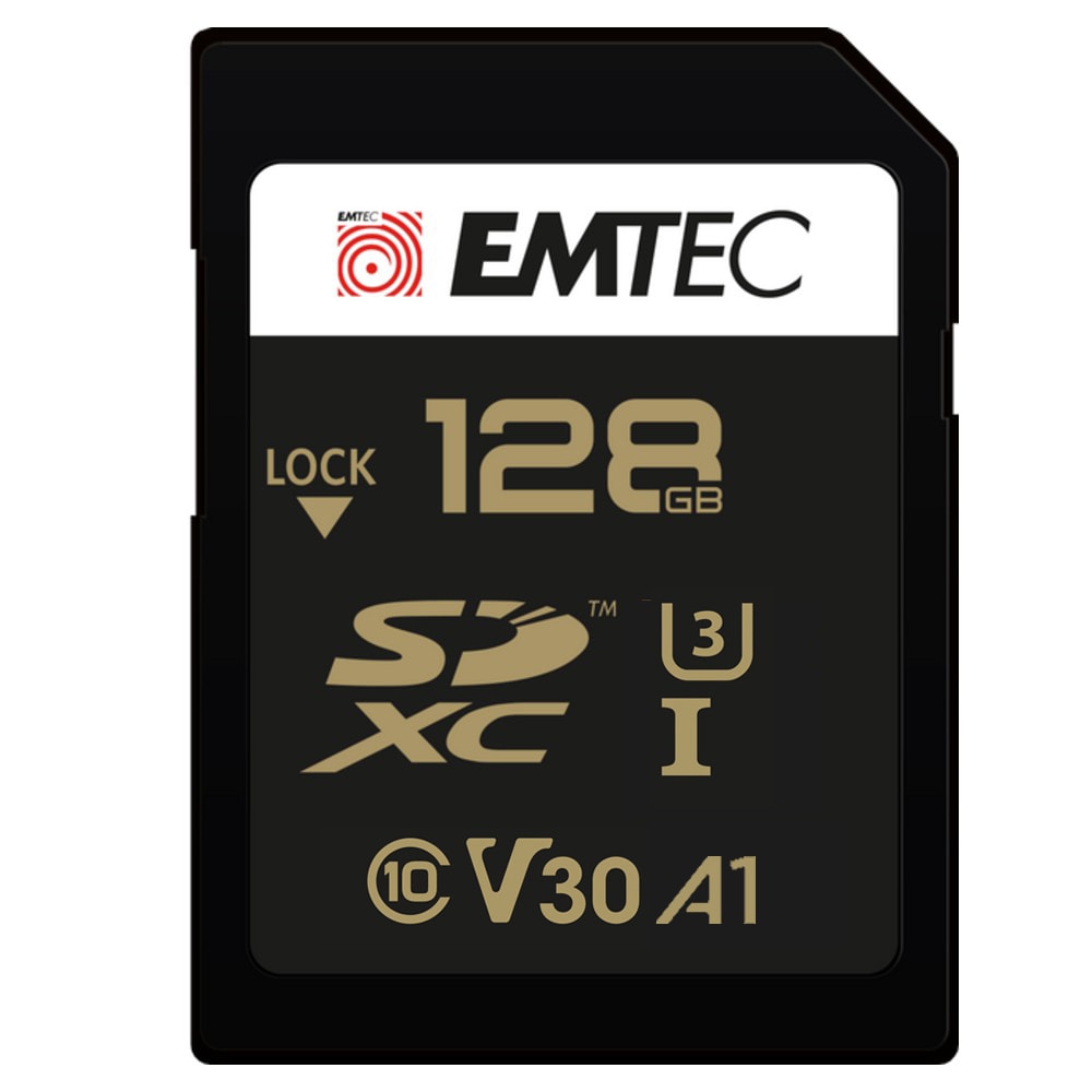 SDカード 128GB SDXC EMTEC SpeedIN Pro CLASS10 UHS-I U3 V30 4K R:100MB/s W:50MB/s 海外リテール ECMSD128GXC10SP ◆メ