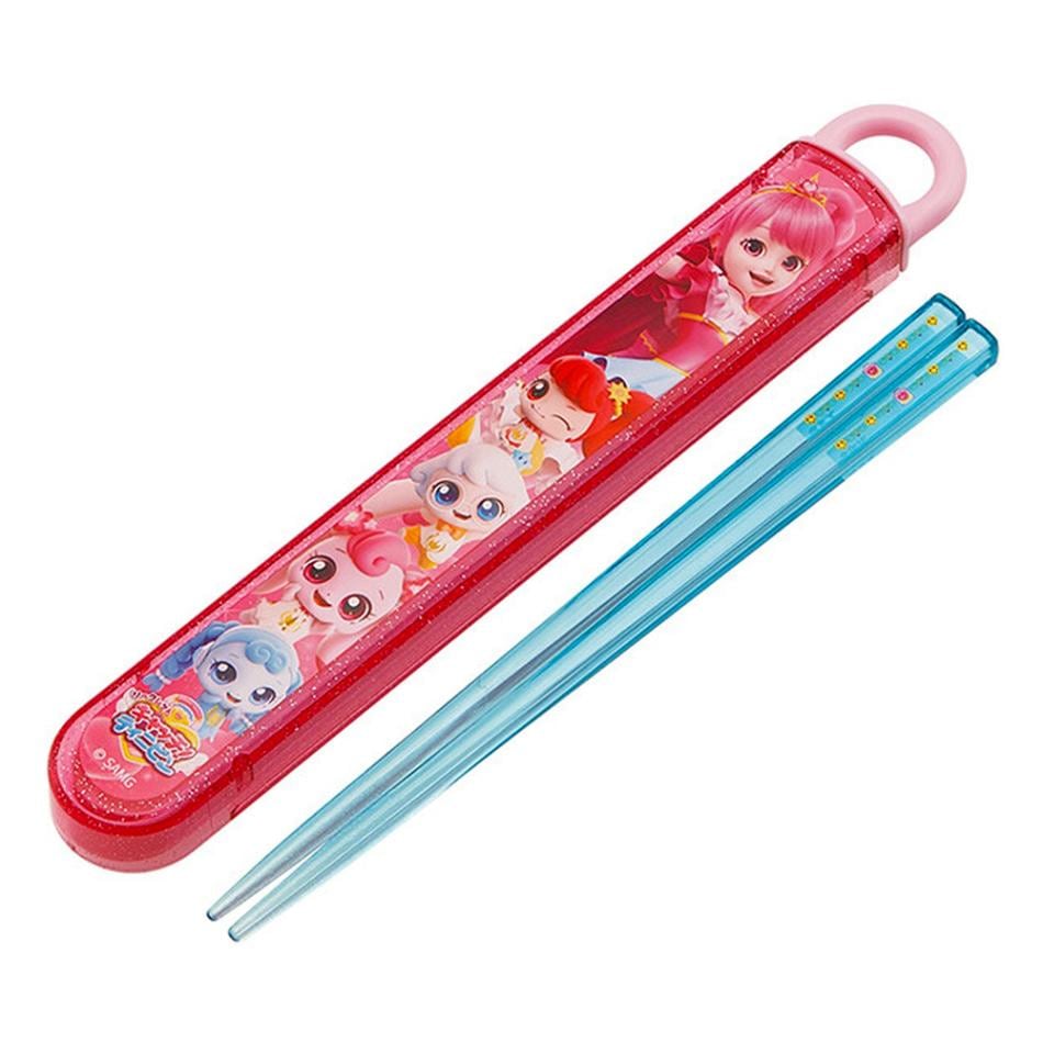 弁当用箸 シークレット キャッチ ティニピン スライド箸＆箸箱セット SKATER スケーター 子供 箸16.5cm スライド式 ストッパー 名前シール 735882-ABS2AM ◆メ