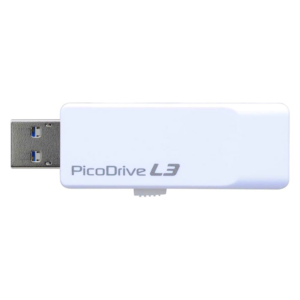 USBメモリ 32GB USB3.0 (USB3.2 Gen1) グリーンハウス ピコドライブL3 スライド式 パスワードロック機能 小型・軽量 ホワイト GH-UF3LA32G-WH ◆メ