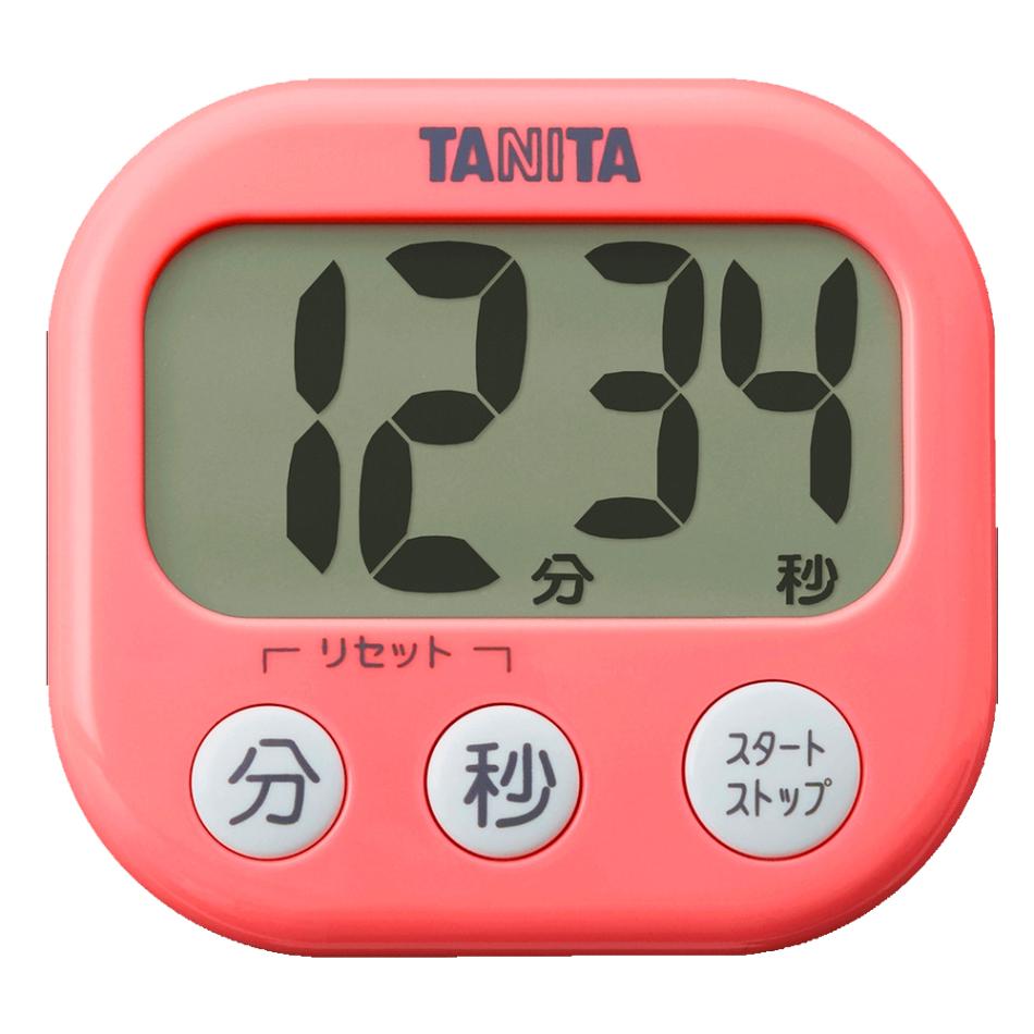 キッチンタイマー でか見えタイマー TD-384 TANITA タニタ デジタル 時間 大型表示 見やすい 抗菌 マグネット かわいい フランボワーズピンク TD-384-PK ◆メ