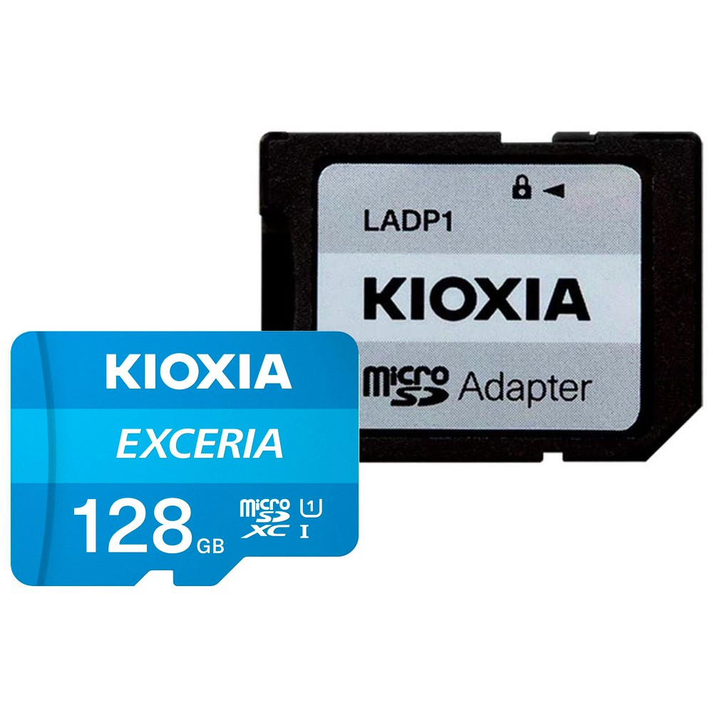 マイクロSDカード 128GB microSDXC KIOXIA キオクシア 旧東芝メモリ EXCERIA CLASS10 UHS-I R:100MB/s SDアダプタ付 日本語パッケージ KLMEA128G ◆メ