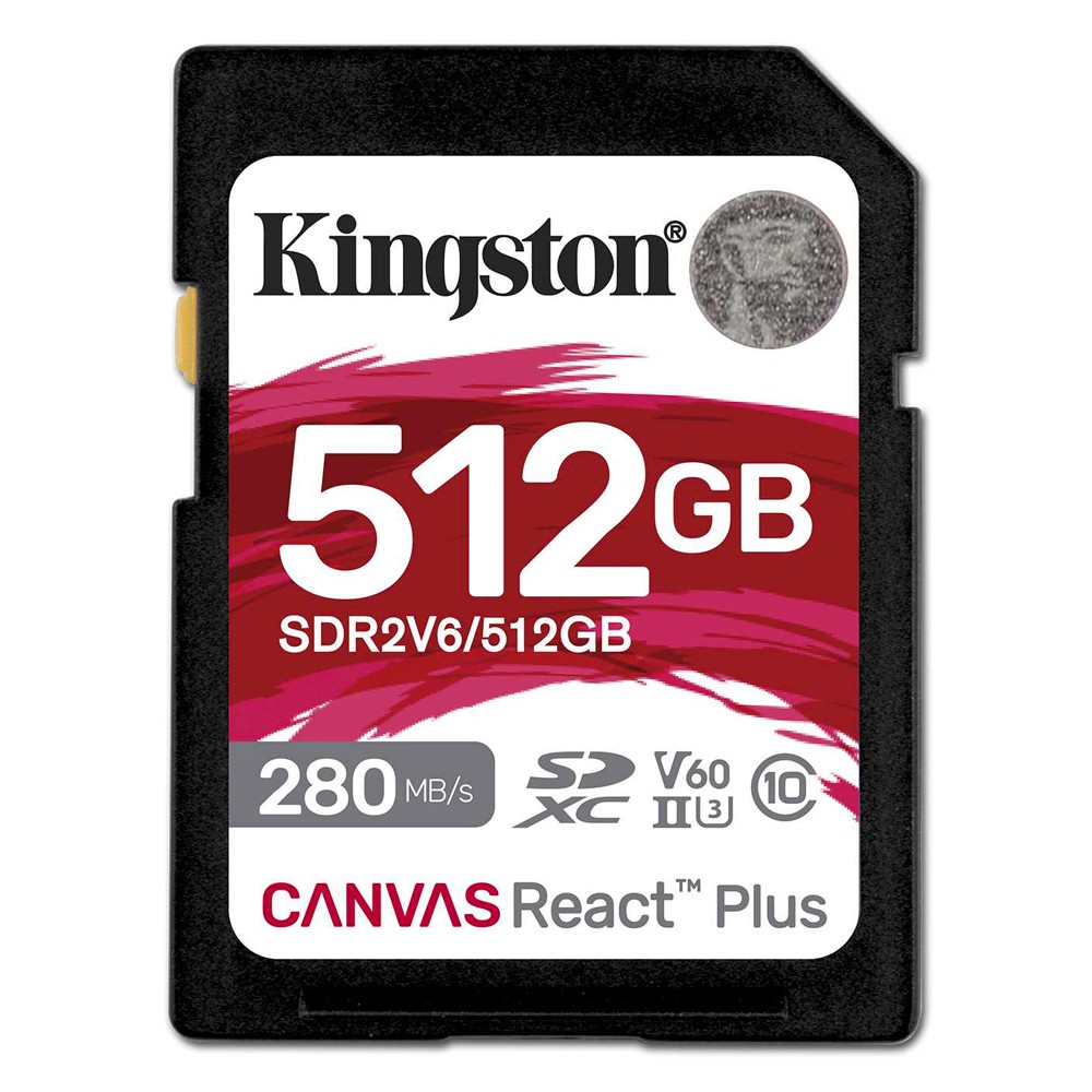 SDカード 512GB UHS-II SDXC Kingston キングストン Canvas React Plus Class10 UHS-II U3 V60 4K R:280MB/s W:150MB/s 海外リテール SDR2V6/512GB ◆コ