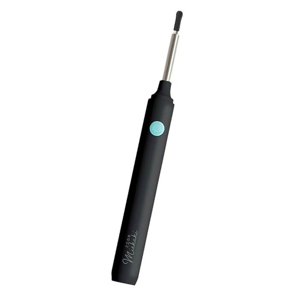 耳かき スマホで見る耳そうじ ミエカキ 3R-BBD02 3R スリーアール  ワイヤレスカメラ付き LEDライト 手振れ補正 先端カバー6個付 専用アプリ ブラック 3R-BBD02BK ◆メ