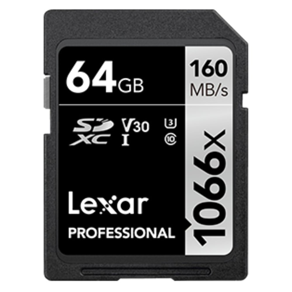 SDカード SDXC  64GB Lexar レキサー Professional Silver 1066x Class10 UHS-1 U3 V30 R:160MB/s W:70MB/s 海外リテール LSD1066064G-BNNNG ◆メ