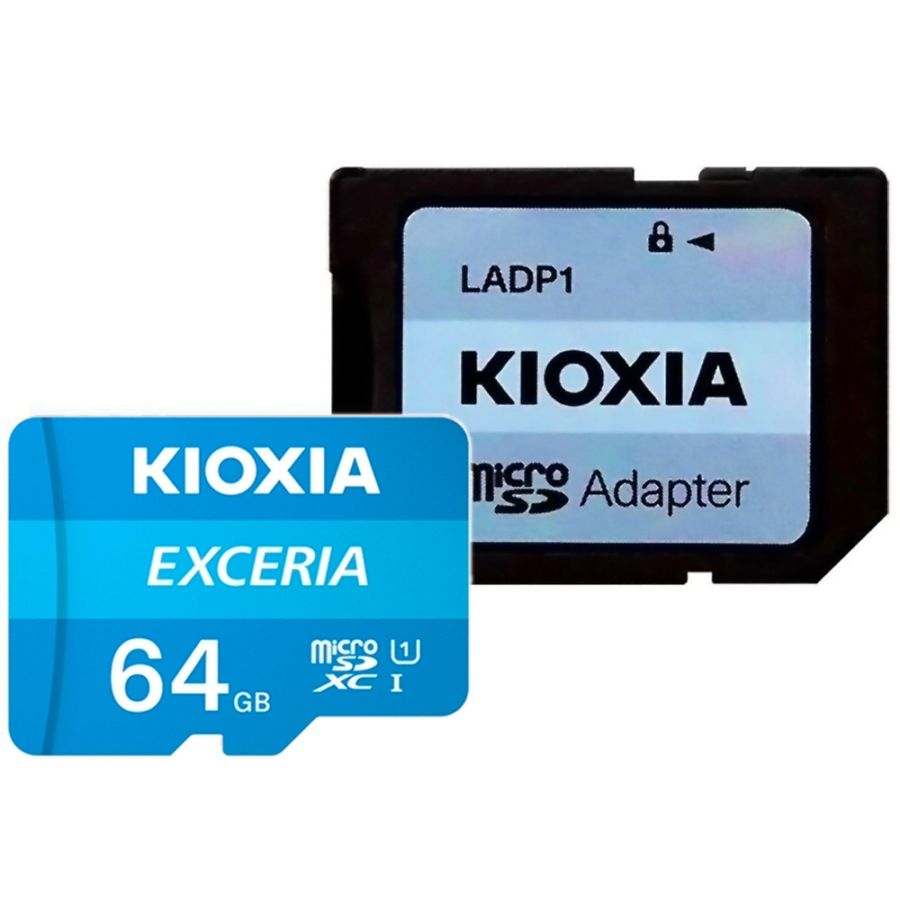 マイクロSDカード 64GB microSDXC KIOXIA キオクシア EXCERIA CLASS10 UHS-I R:100MB/s SDアダプタ付 海外リテール LMEX1L064GG2 ◆メ