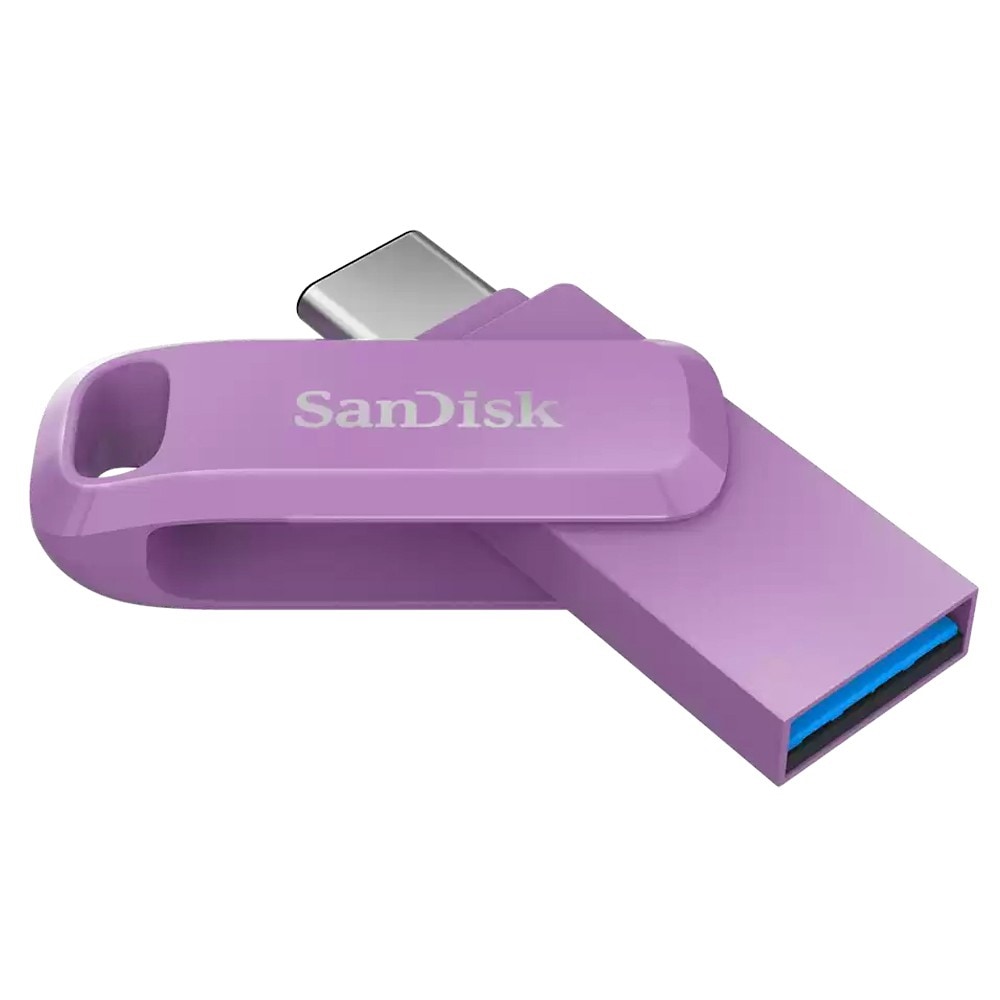 開封/バルク品(動作確認済)特価☆ USBメモリ 256GB USB-A/C 両コネクタ搭載 SanDisk サンディスク Ultra Dual Drive Go USB Type-C USB3.1 Gen1 R:400MB/s 回転式 ラベンダー 海外リテール SDDDC3-256G-G46L ◆メ