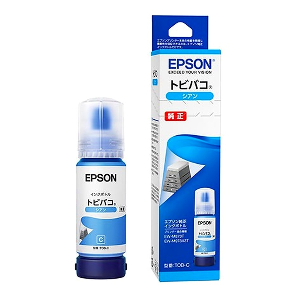 EPSON エプソン 純正 インクボトル TOB トビバコ シアン 70ml 印刷可能枚数6200 適合プリンター:EW-M873T EW-M973A3T シアン TOB-C ◆コ