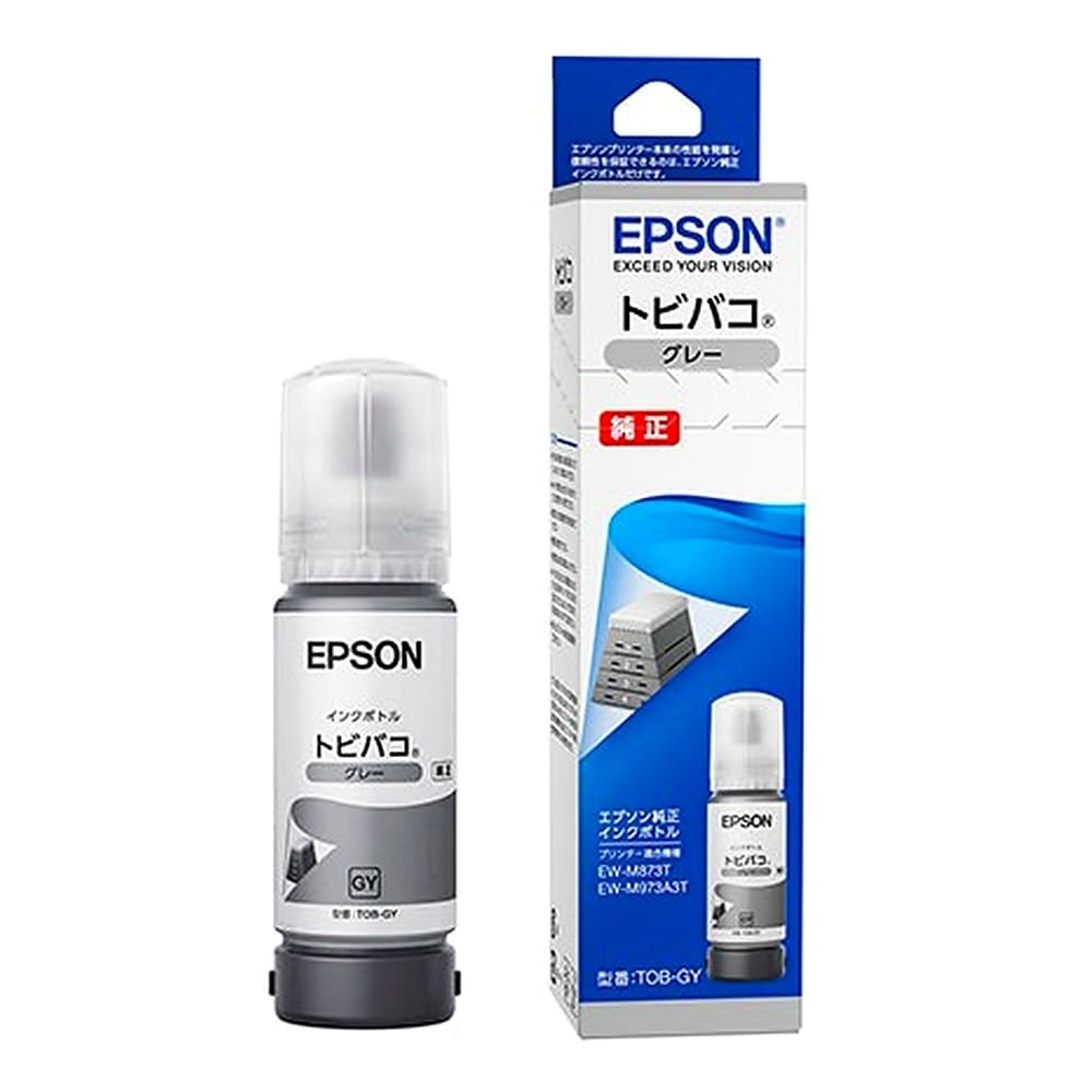 EPSON エプソン 純正 インクボトル TOB トビバコ グレー 70ml 印刷可能枚数46600 適合プリンター:EW-M873T EW-M973A3T グレー TOB-GY ◆コ
