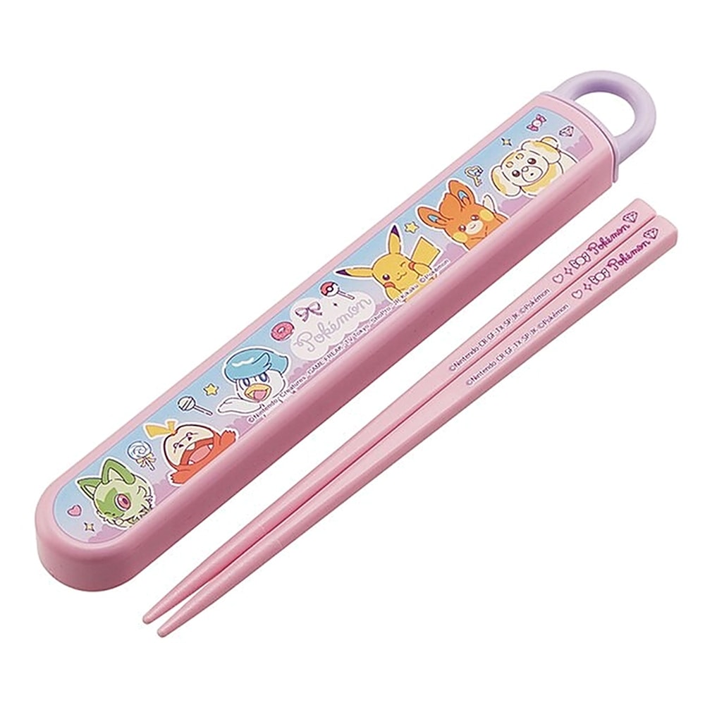 弁当用箸 ポケモン POKEMON ファンシータイム スライド箸＆箸箱セット SKATER スケーター 子供 箸16.5cm スライド式 ストッパー 名前シール 737312-ABS2AM ◆メ