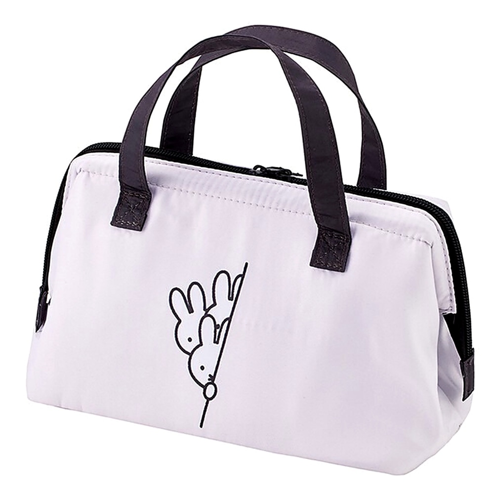 がま口型ランチバッグ miffy ミッフィー のぞき見 SKATER スケーター 2段 Wファスナー アルミ蒸着素材 サイズ160×220×マチ120mm 740220-KGA1 ◆メ