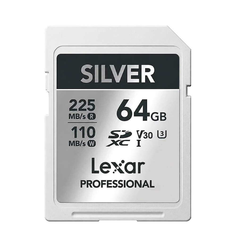 SDカード 64GB SDXC Lexar レキサー Professional SILVER Class10 UHS-I U3 V30 R:225MB/s W:110MB/s 海外リテール LSDSILV064G-RNNNC ◆メ