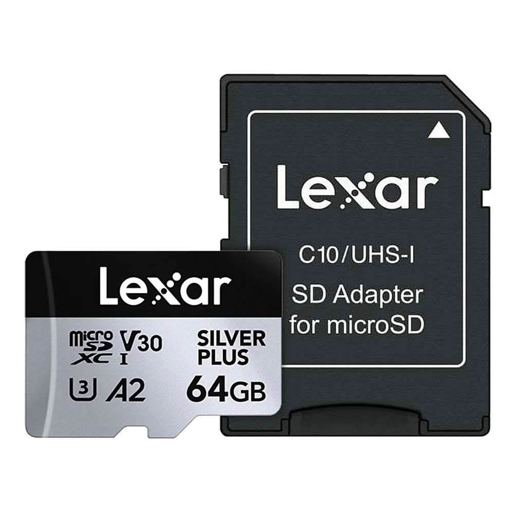 マイクロSDカード 64GB microSDXC Lexar レキサー Professional SILVER PLUS Class10 UHS-1 U3 V30 A2 R:205MB/s W:100MB/s 海外リテール LMSSIPL064G-BNANC ◆メ