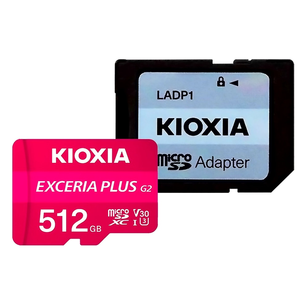 マイクロSDカード 512GB microSDXC KIOXIA キオクシア EXCERIA PLUS G2 CLASS10 UHS-I U3 V30 R:100MB/s W:90MB/s SDアダプタ付 海外リテール LMPL2M512GG2 ◆メ
