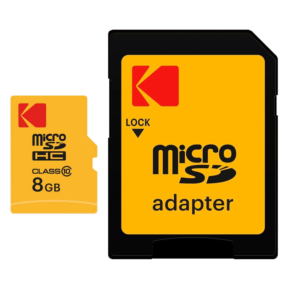 マイクロSDカード 8GB microSDHC KODAK コダック EXTRA PERFORMANCE CLASS10 R:20MB/s SDアダプタ付 海外リテール EKMSDM8GHC10CK ◆メ