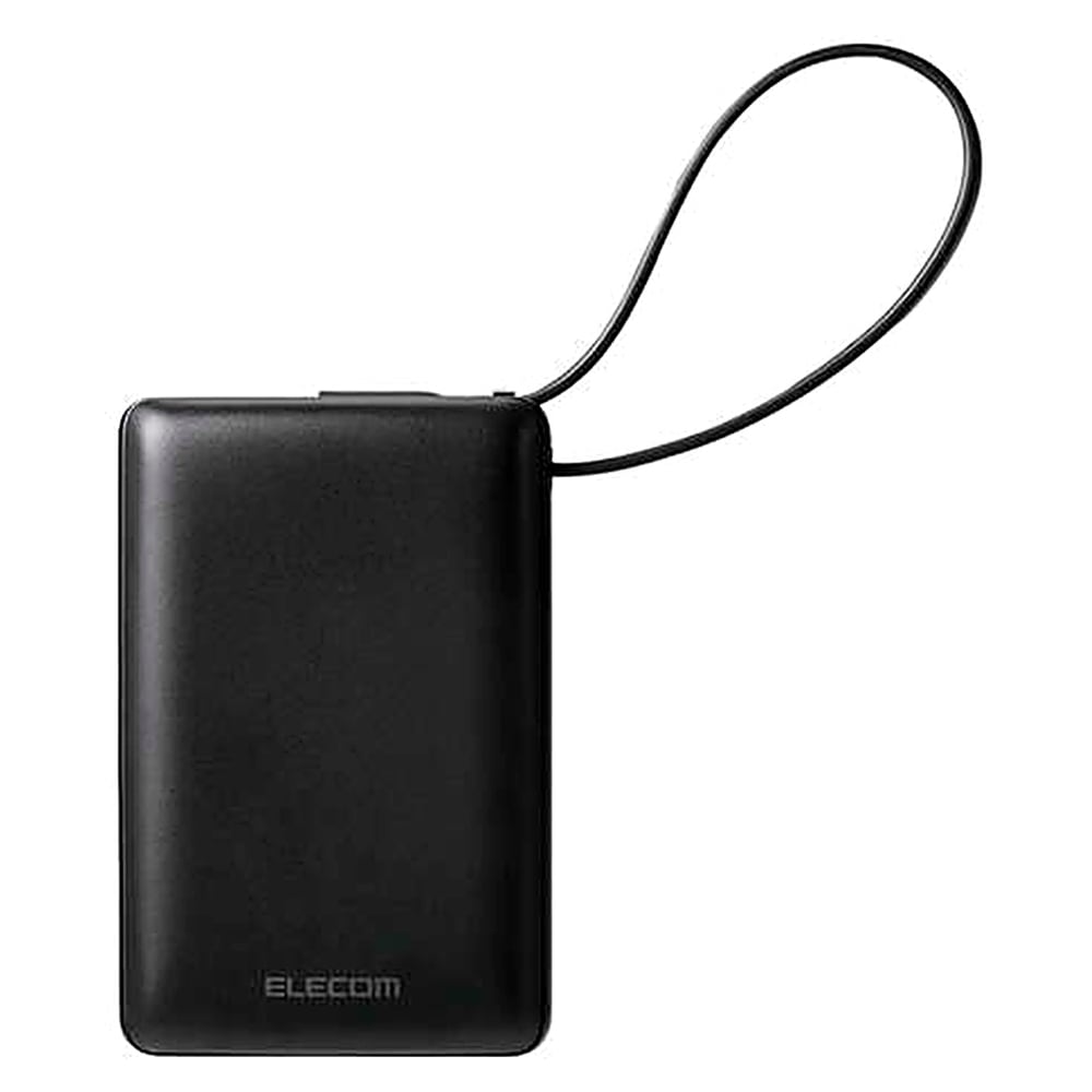 モバイルバッテリー 大容量 10000mAh 急速充電 PD対応 最大30W ELECOM エレコム 小型 USB-Cケーブル一体型 LED残量表示 機内持ち込み可 ブラック EC-C43LBK ◆コ