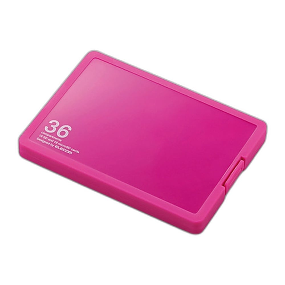 SD/microSDカードケース ELECOM エレコム SDカード18枚+microSDカード18枚 クッション素材 インデックスカード付 ピンク CMC-SDCPP36PN ◆メ