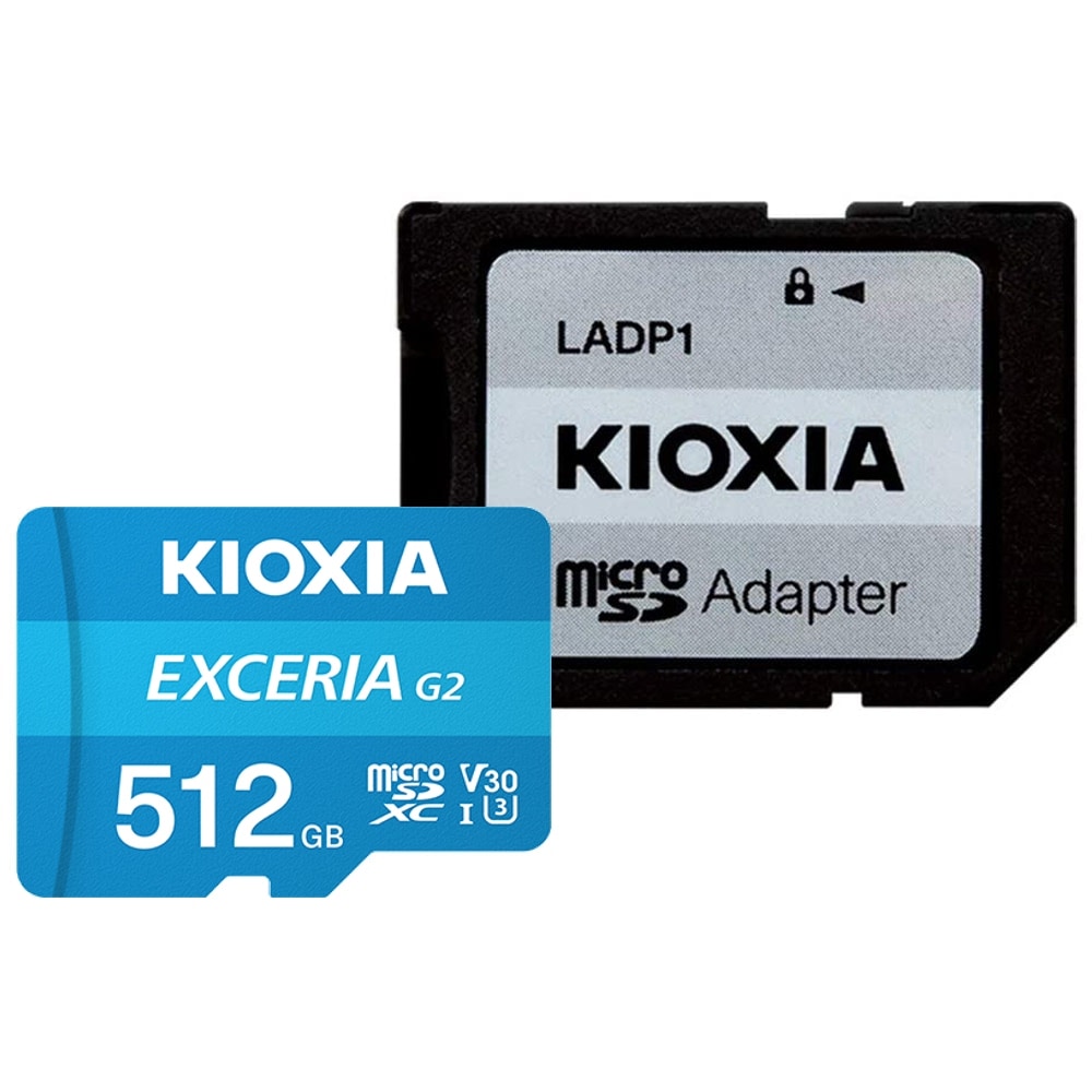 microSDXC 512GB KIOXIA キオクシア EXCERIA G2 CLASS10 UHS-I U3 V30 A1 R:100MB/s W:50MB/s SDアダプタ付 海外リテール LMEX2L512GG2 ◆メ