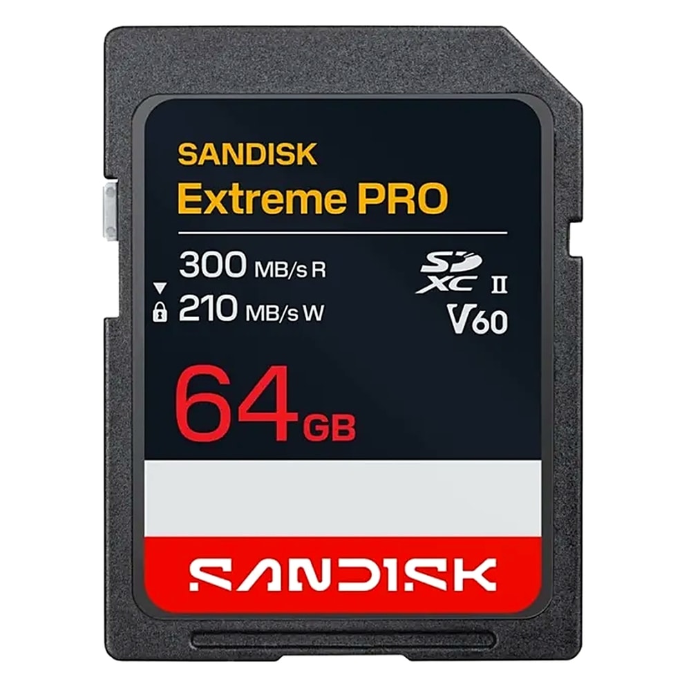 SDカード SDXC 64GB UHS-II SANDISK サンディスク Extreme PRO U3 V60 6K 4K R:300MB/s W:210MB/s 海外リテール SDSDXEM-064G-GN4IN ◆コ