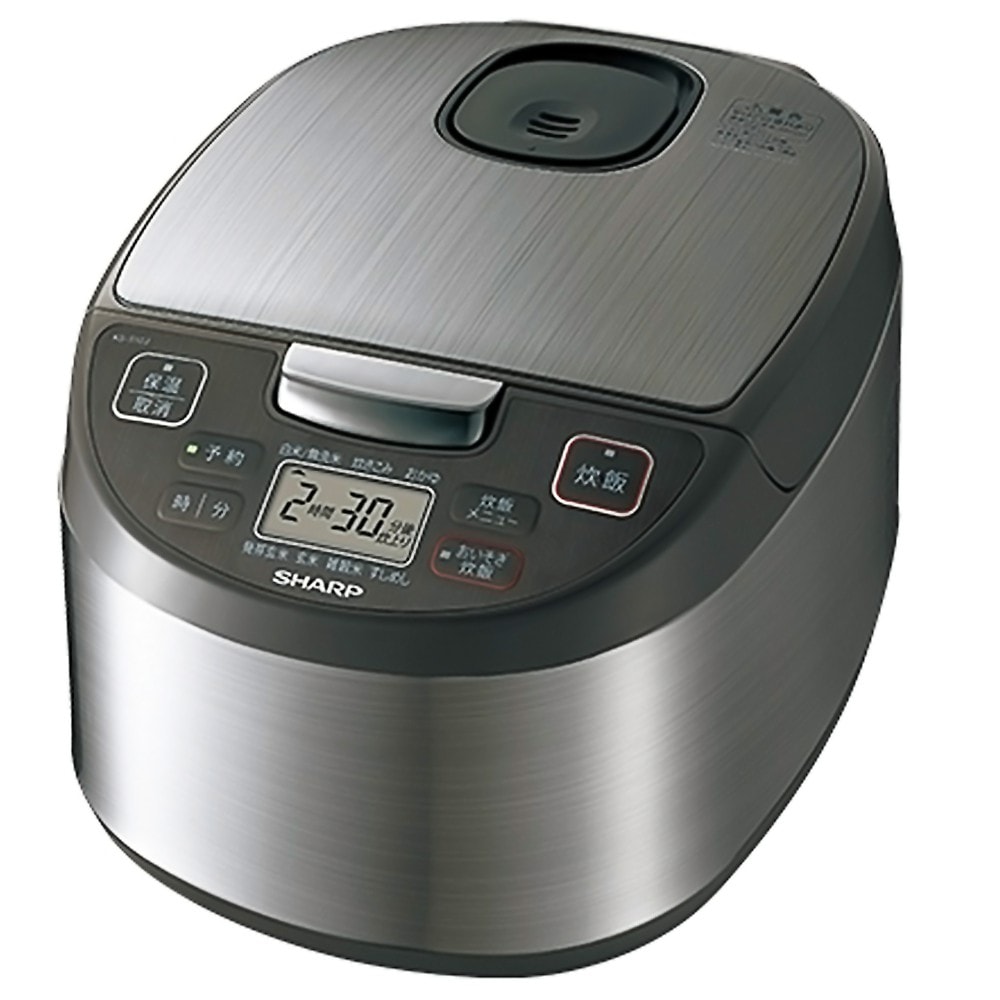 炊飯器 マイコン炊飯ジャー  5.5合 KS-S10J SHARP シャープ 黒厚釜 球面炊き マイコン式 保温 省エネ おしゃれ 新生活 釜 シルバー系 KS-S10J-S ◆宅