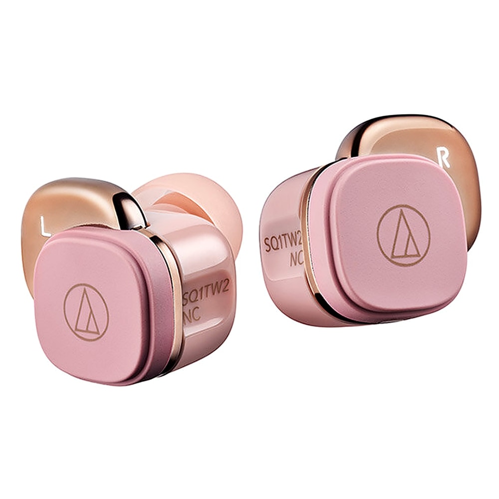 完全ワイヤレスイヤホン ATH-SQ1TW2NC audio-technica オーディオテクニカ Bluetooth ノイズキャンセリング 最大22.5h再生 SBC AAC ピンク ATH-SQ1TW2NC-PK ◆宅