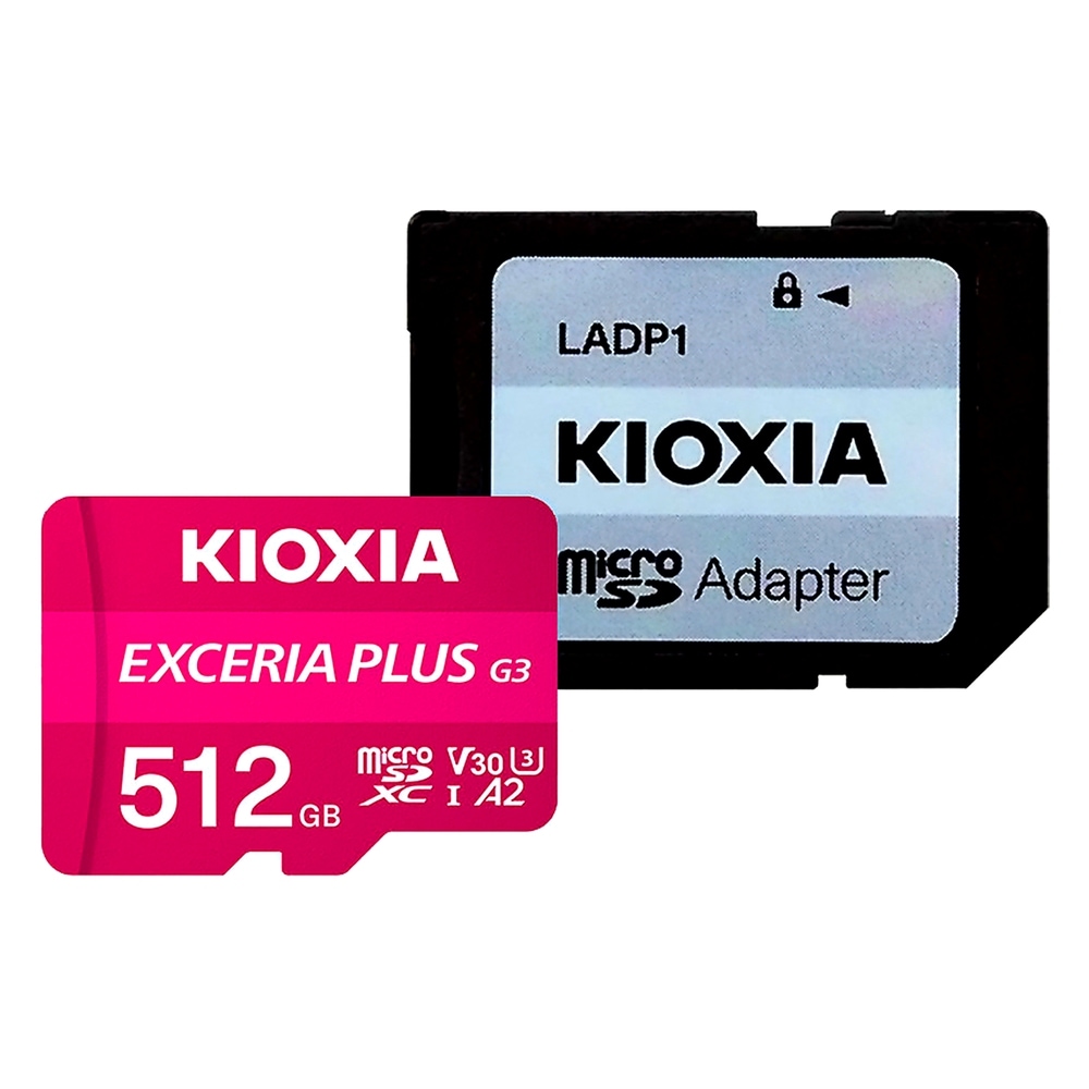 microSDXC 512GB KIOXIA キオクシア EXCERIA PLUS G3 CLASS10 UHS-I U3 V30 A2 R:210MB/s W:90MB/s SDアダプタ付 海外リテール LMPL3M512GG2 ◆メ