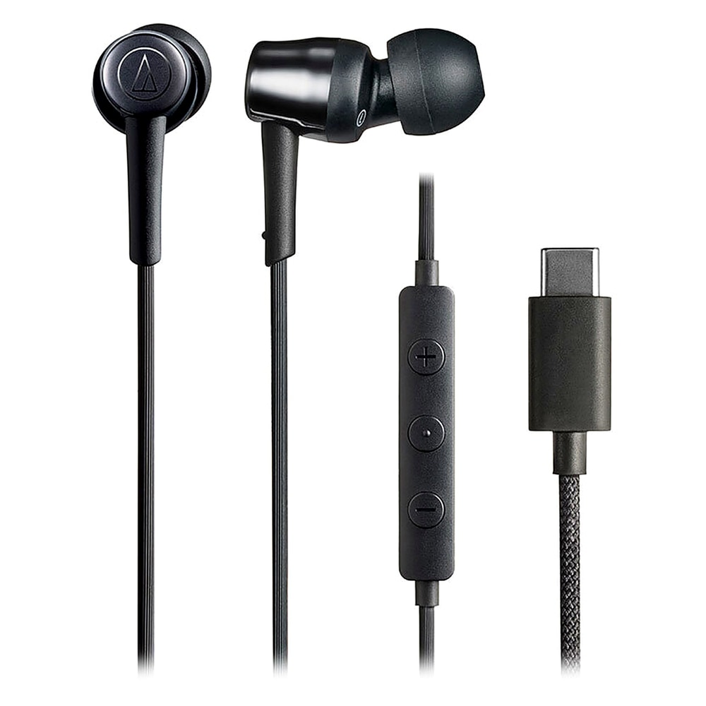 イヤホン 有線 USB Type-C ATH-CKD30C audio-technica オーディオテクニカ 高音質DAC スマホ iPhone Switch2対応 マイク付 ブラック ATH-CKD30C-BK ◆メ