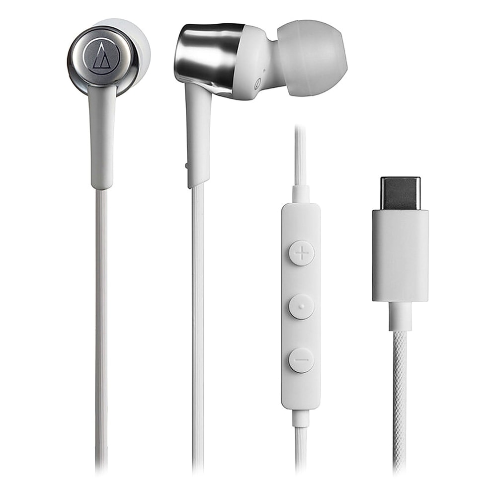イヤホン 有線 USB Type-C ATH-CKD30C audio-technica オーディオテクニカ 高音質DAC スマホ iPhone Switch2対応 マイク付 ホワイト ATH-CKD30C-WH ◆メ