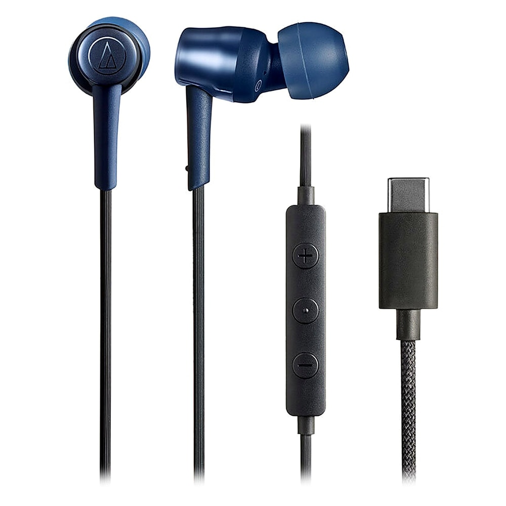 イヤホン 有線 USB Type-C ATH-CKD30C audio-technica オーディオテクニカ 高音質DAC スマホ iPhone Switch2対応 マイク付 ブルー ATH-CKD30C-BL ◆メ