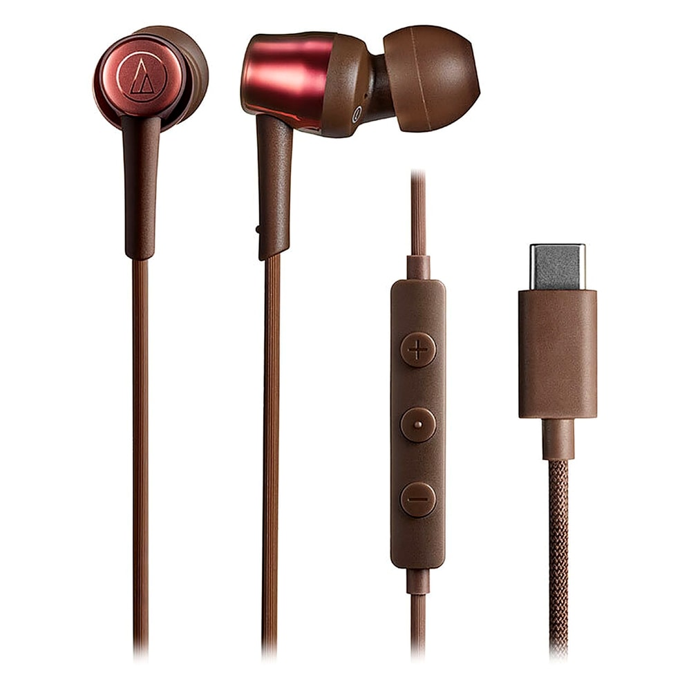イヤホン 有線 USB Type-C ATH-CKD30C audio-technica オーディオテクニカ 高音質DAC スマホ iPhone Switch2対応 マイク付 ブラウン ATH-CKD30C-BW ◆メ