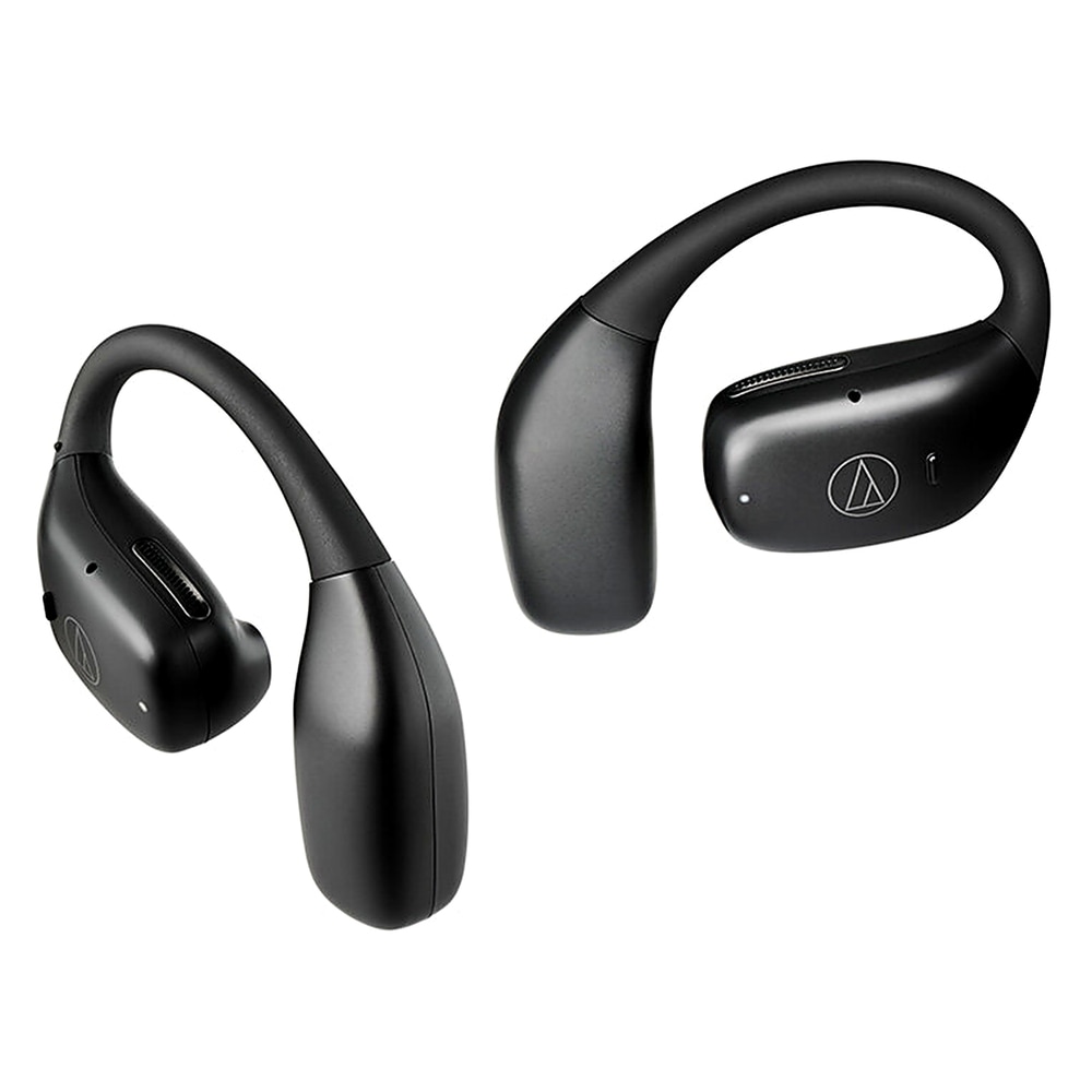 完全ワイヤレスオープンイヤーイヤホン ATH-AC5TW Bluetooth audio-technica オーディオテクニカ 空気伝導式 本体13h+ケース併用34h ブラック ATH-AC5TW-BK ◆コ