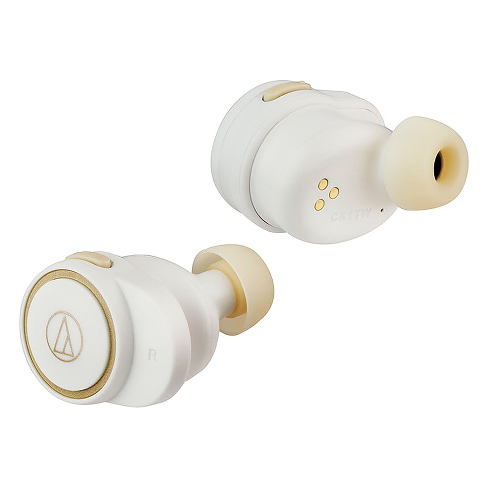 完全ワイヤレスイヤホン ATH-CK1TW Bluetooth audio-technica オーディオテクニカ 両耳 片耳 低遅延 本体7h+ケース併用21h ホワイト ATH-CK1TW-WH ◆コ