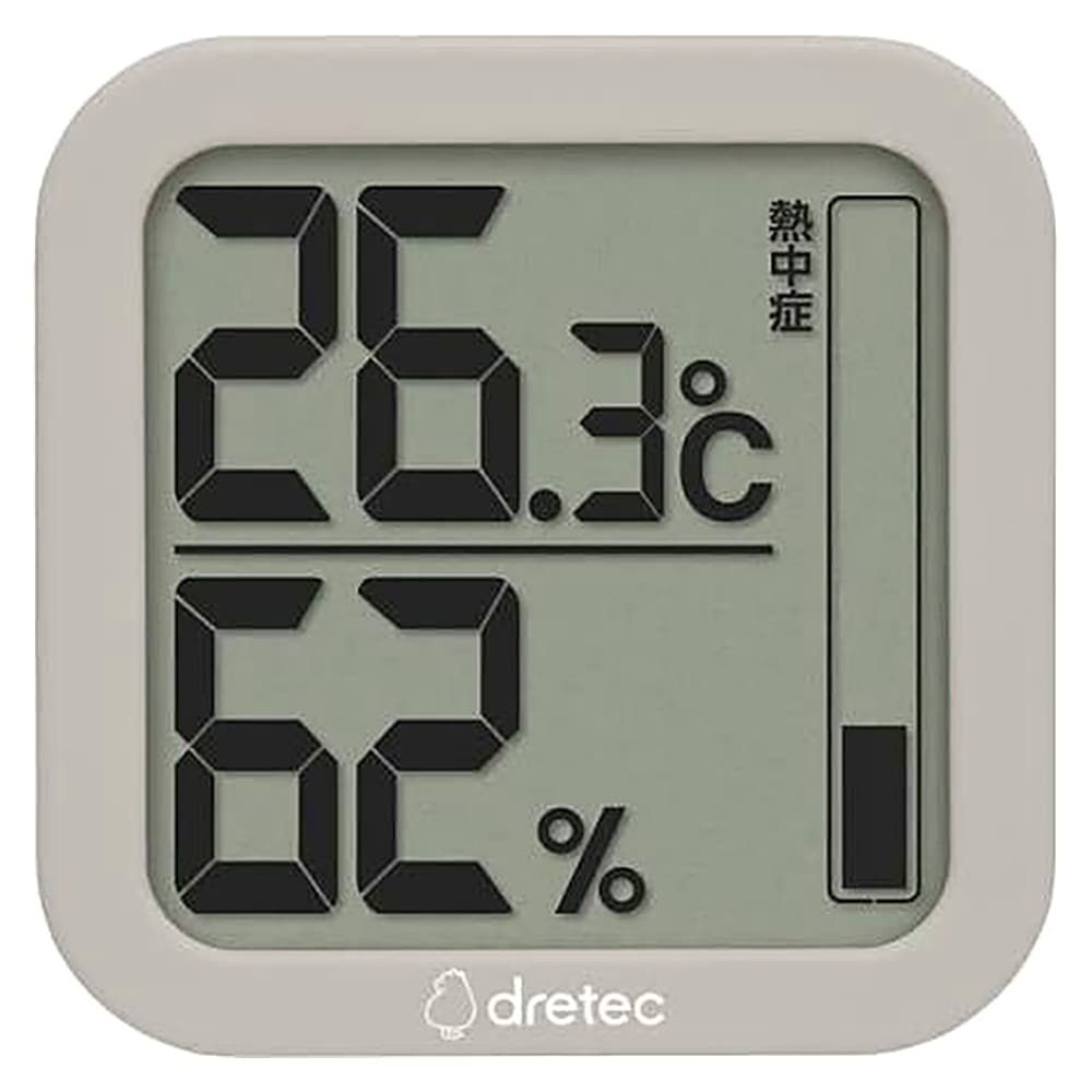 温湿度計 ルフト O-402 dretec ドリテック 温度計 湿度計 計測 デジタル 乾電池式 熱中症 インフルエンザ 壁掛け スタンド 小型 卓上 ベージュ O-402BE ◆メ