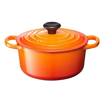 ル・クルーゼ【LE CREUSET】ホーロー鍋 両手鍋 18cm オレンジ 25177
