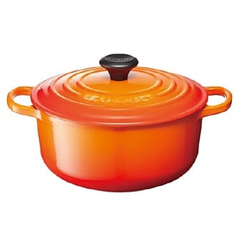 ル・クルーゼ【LE CREUSET】ホーロー鍋 両手鍋 20cm オレンジ 25177